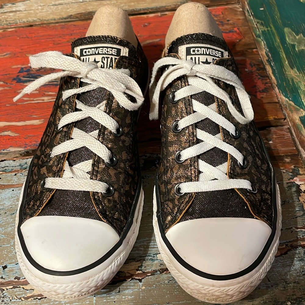 Converse Youth Leopard Shimmer animal print sneaker